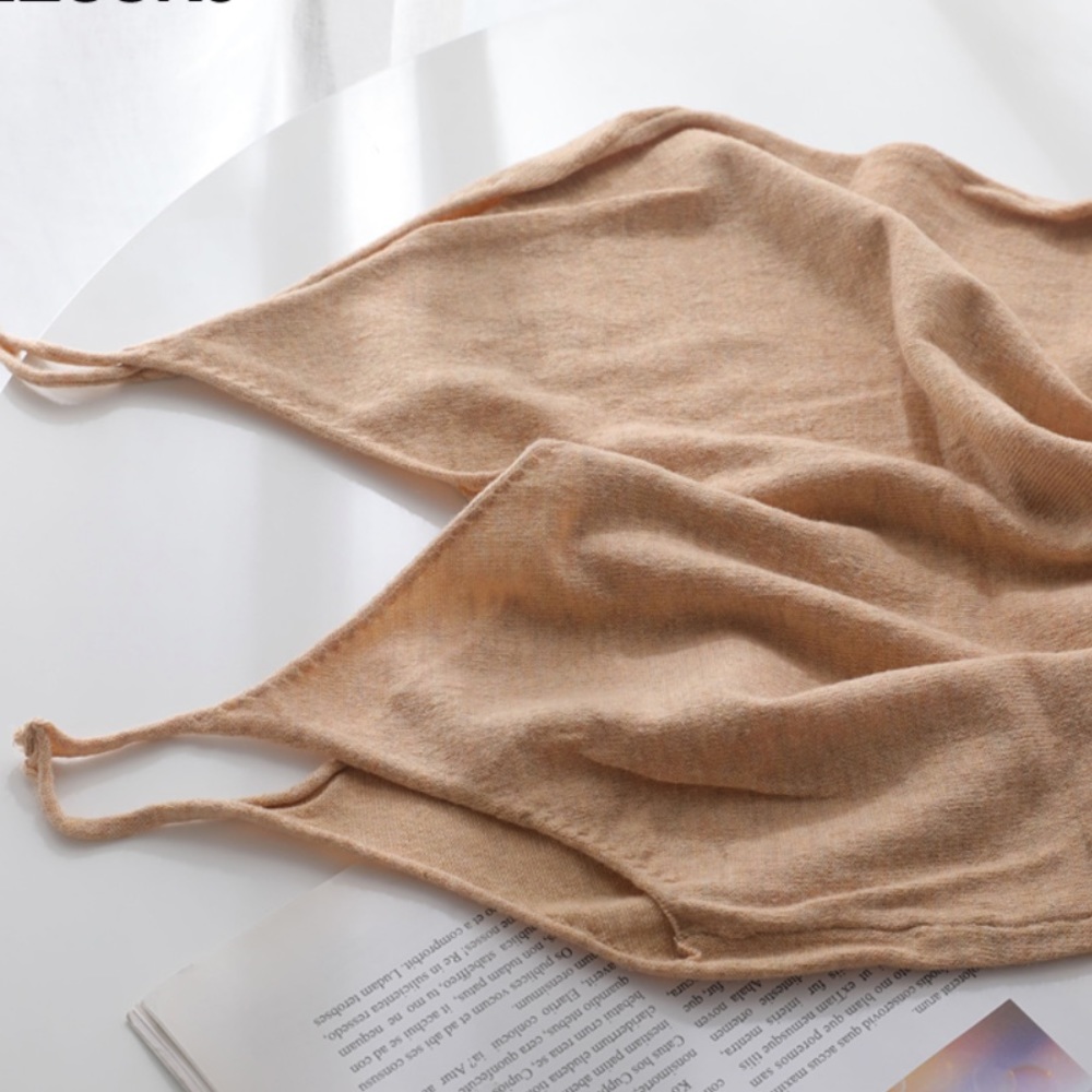 🌻HP⭐️ Cashmere dress tank womens basic soft knit dress cami midi CREAM KHAKI - Picture 3 of 12